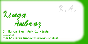 kinga ambroz business card