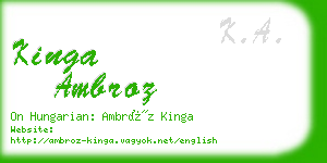 kinga ambroz business card